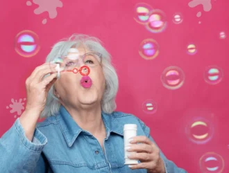 Older Women with Beige Hair Color