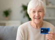Senior women representing amazon prime discount card
