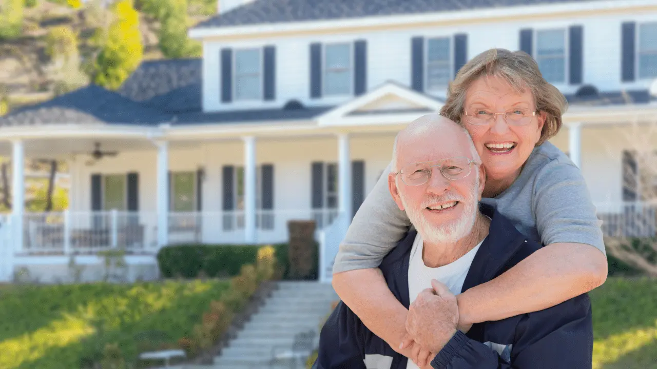 senior couple living happily in affordable income housing